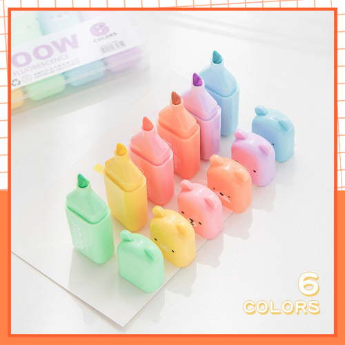 Set Bút Highlight Mini Màu Macaron, Bút Dạ Quang Dễ Thương