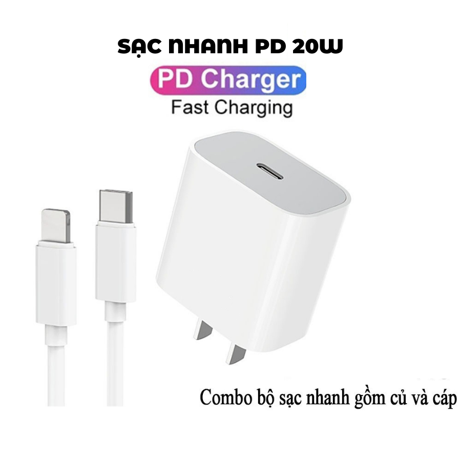 Bộ củ sạc nhanh Type-C 20.W và cáp sạc cho điện thoại tai nghe - Shin Case TECHZONE MALL