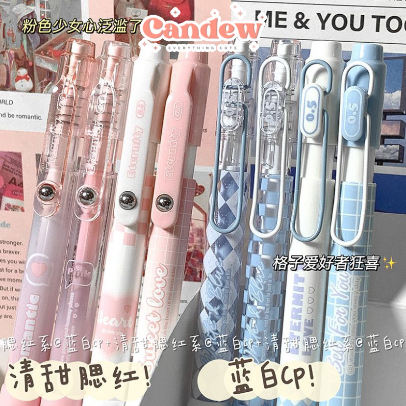 Bút gel đen ngòi 0.5mm siêu mượt họa tiết dễ thương thời trang cá tính viết lách trang trí sổ học sinh văn phòng A071