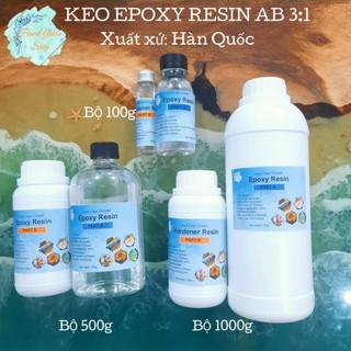 Epoxy Resin AB Hàn Quốc trong suốt khử bọt cực tốt, cứng, đẹp