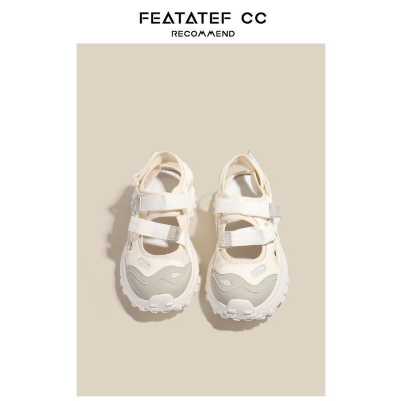 Giày đế cao 5 cm sanndal form thể thao quai dán mix hai màu cá tính hot hè thu 2023 BO SHOP