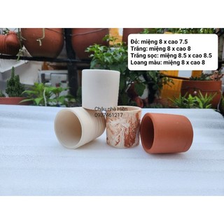 Chậu đất nung - chậu trụ tròn nhỏ