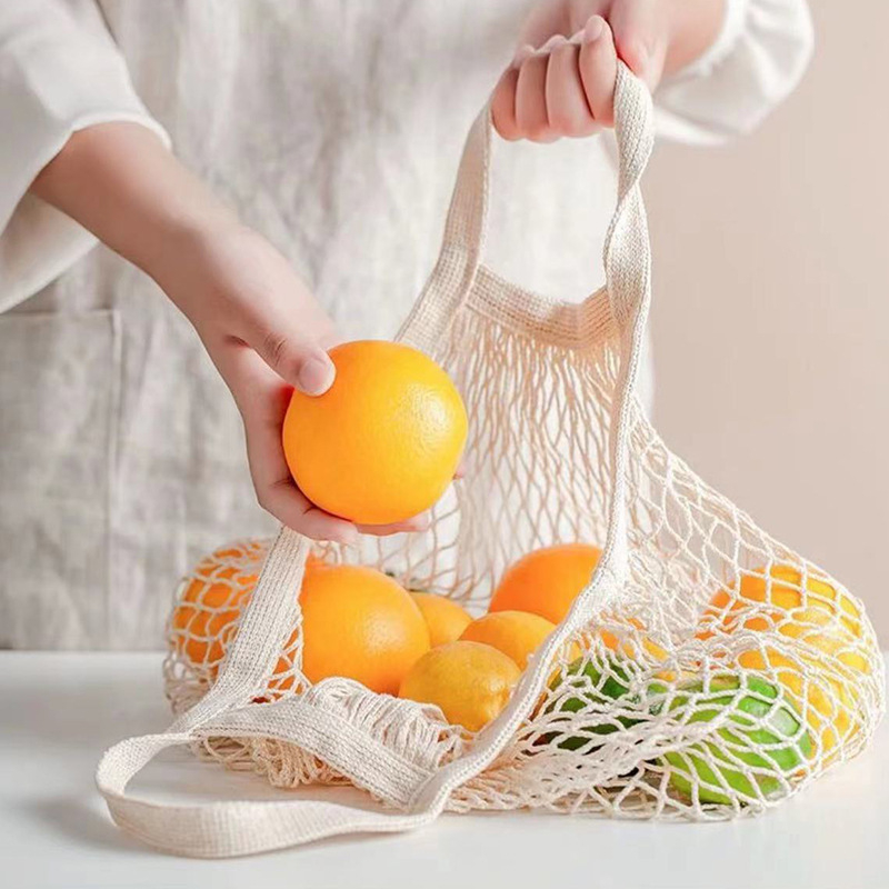 Túi xách vải lưới đựng trái cây hoa quả đựng đồ tiện dụng, có thể tái sử dụng, phụ kiện chụp hình thời trang