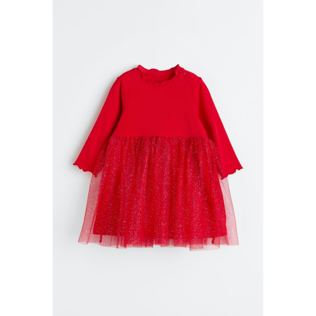 Váy thun cotton bé gái, chân ren công chúa, Hờ mờ JP UK săn SALE