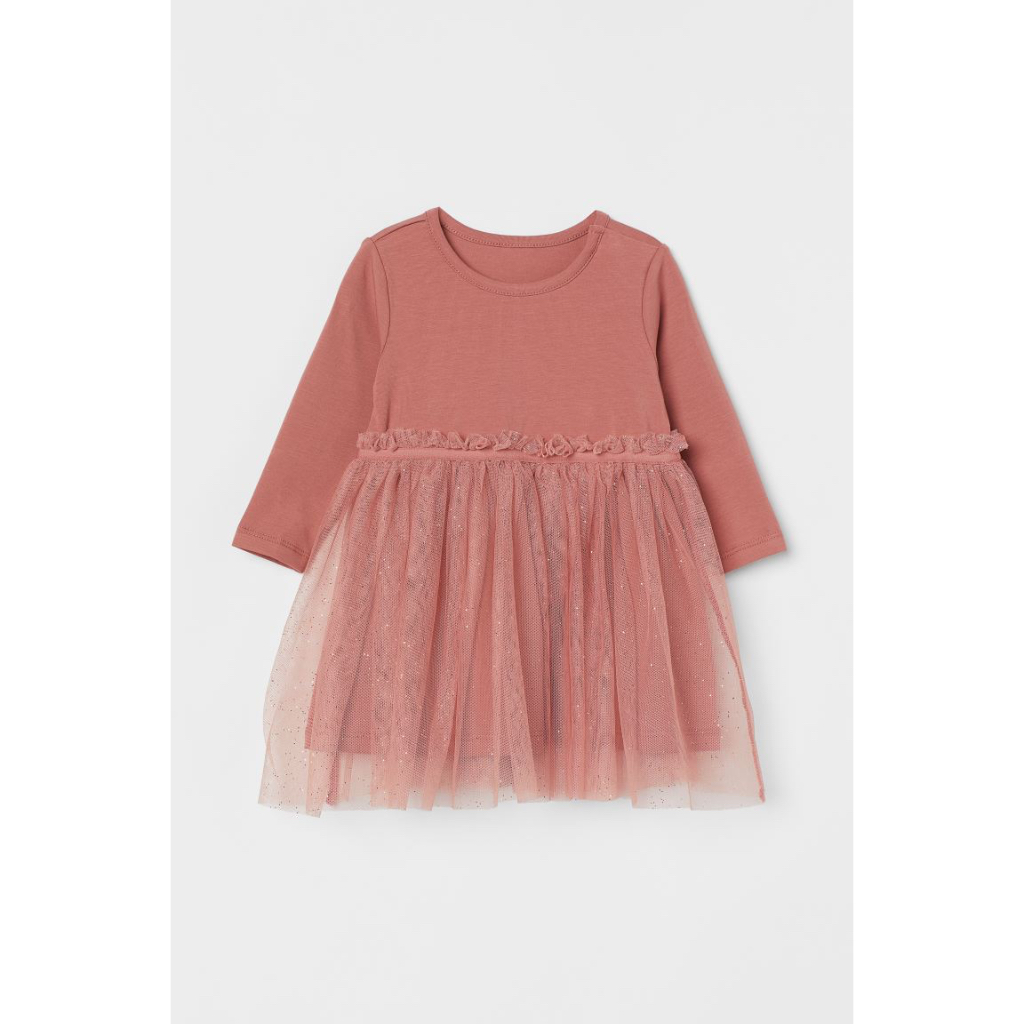 Váy thun cotton bé gái, chân ren công chúa, Hờ mờ JP UK săn SALE