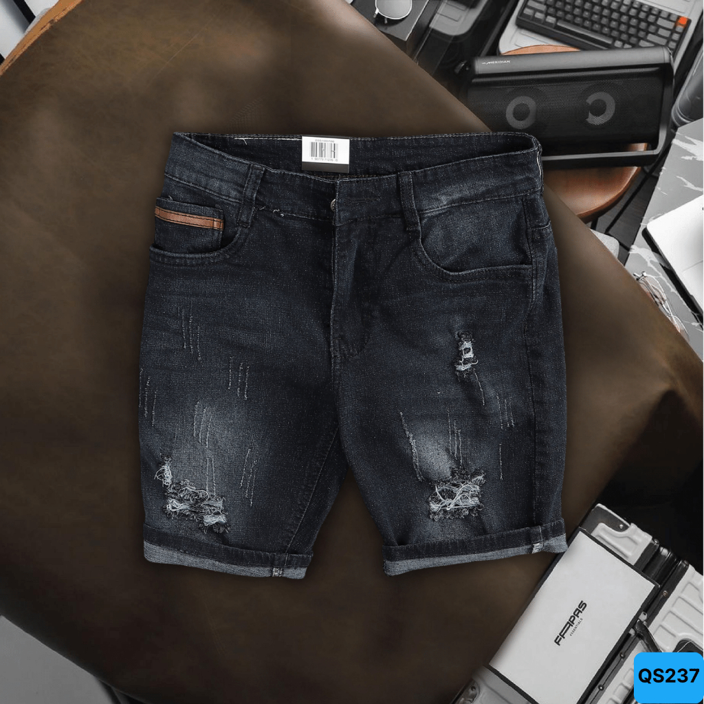 Quần Short Jean Nam chất bò cotton,quần lửng jean, Quần rin nam ngắn P