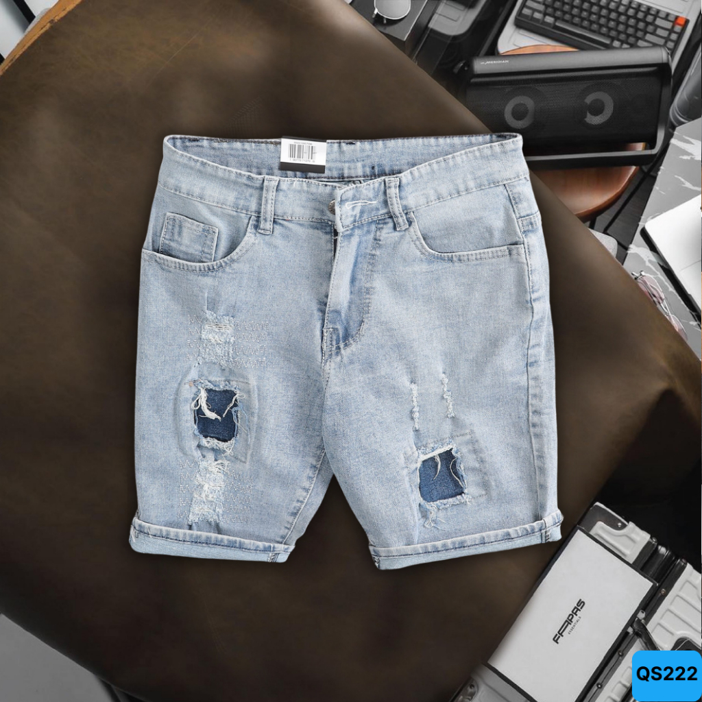 Quần Short Jean Nam chất bò cotton,quần lửng jean, Quần rin nam ngắn Ptz.boutique NHIỀU MẪU ĐẸP QA29