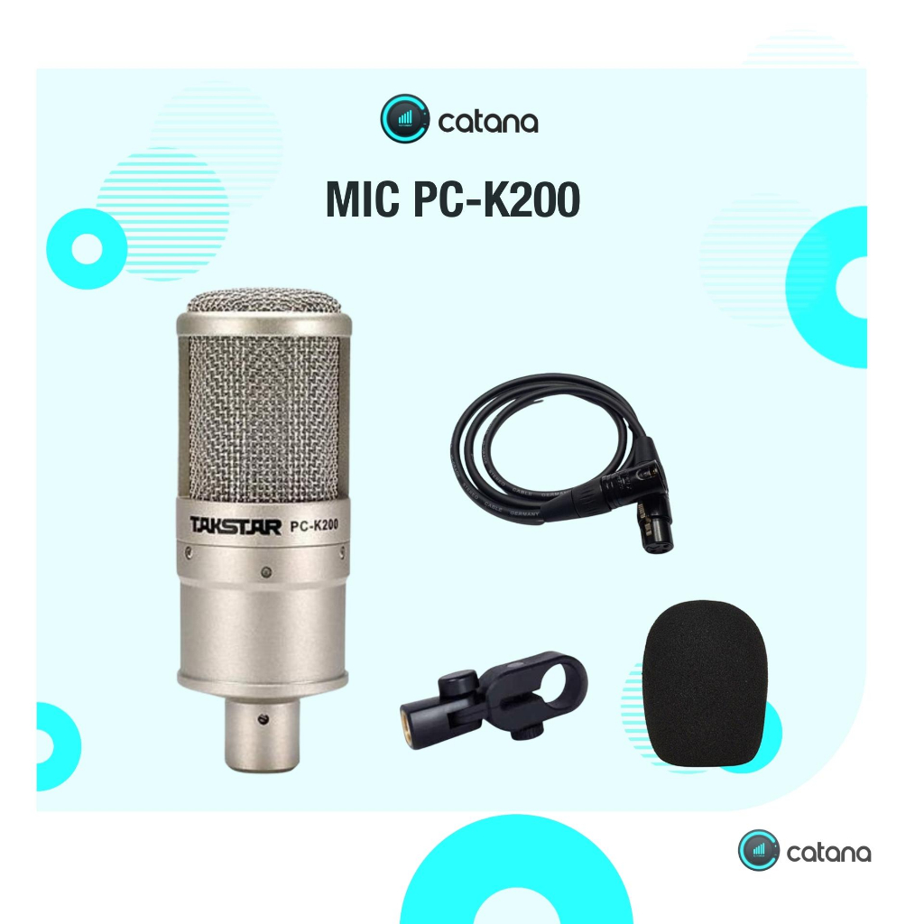 Bộ Mic Livestream, Thu âm TAKSTAR PC K200 ICON UPOD  PRO tặng Tai Nghe, Đèn Live và Phần Mềm Âm Thanh _ CATANA