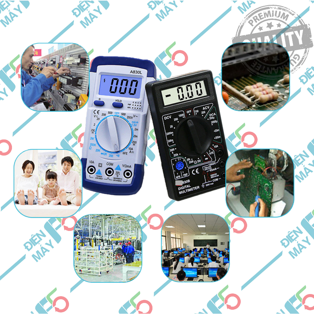 DMF5 Đồng hồ đo điện , đồng hồ vạn năng DT 830B , A830L , VOM - Ampe (Tặng kèm pin 9v - tùy lô hàng)