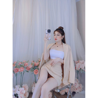 set Vest chân váy công sở