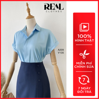 Sơ mi công sở cánh dơi blue_real