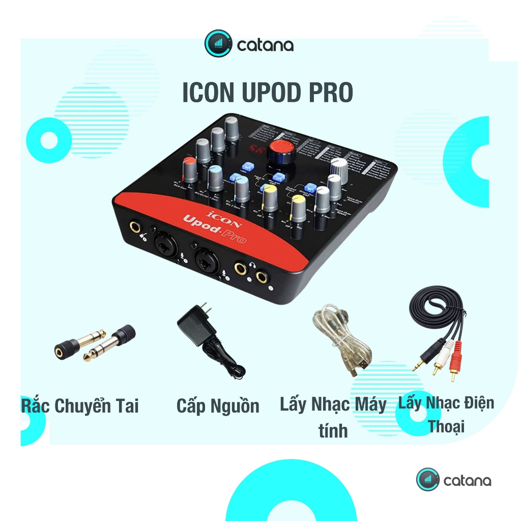 Bộ Mic Livestream Thu ÂM Takstar PC K600 ICON UPOD PRO tặng Tai Nghe, Đèn Vip, USB Chứa Phần mềm Auto tune _ Catana