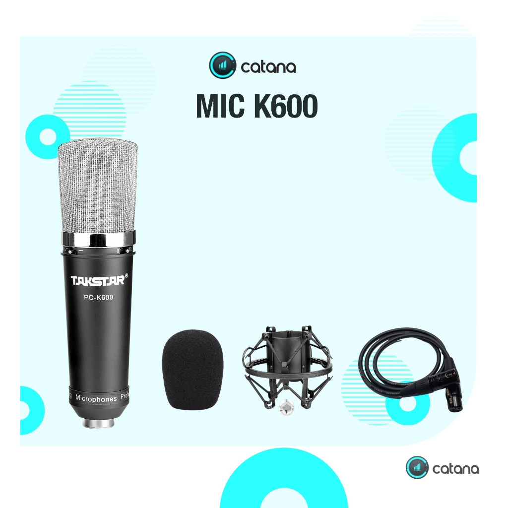 Bộ Mic Livestream Thu ÂM Takstar PC K600 ICON UPOD PRO tặng Tai Nghe, Đèn Vip, USB Chứa Phần mềm Auto tune _ Catana