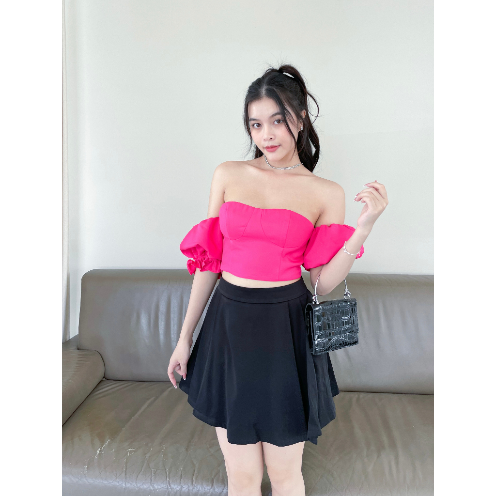 Áo Croptop Thiết Kế Trễ Vai RITTA TOP - GOÛT DE JUN