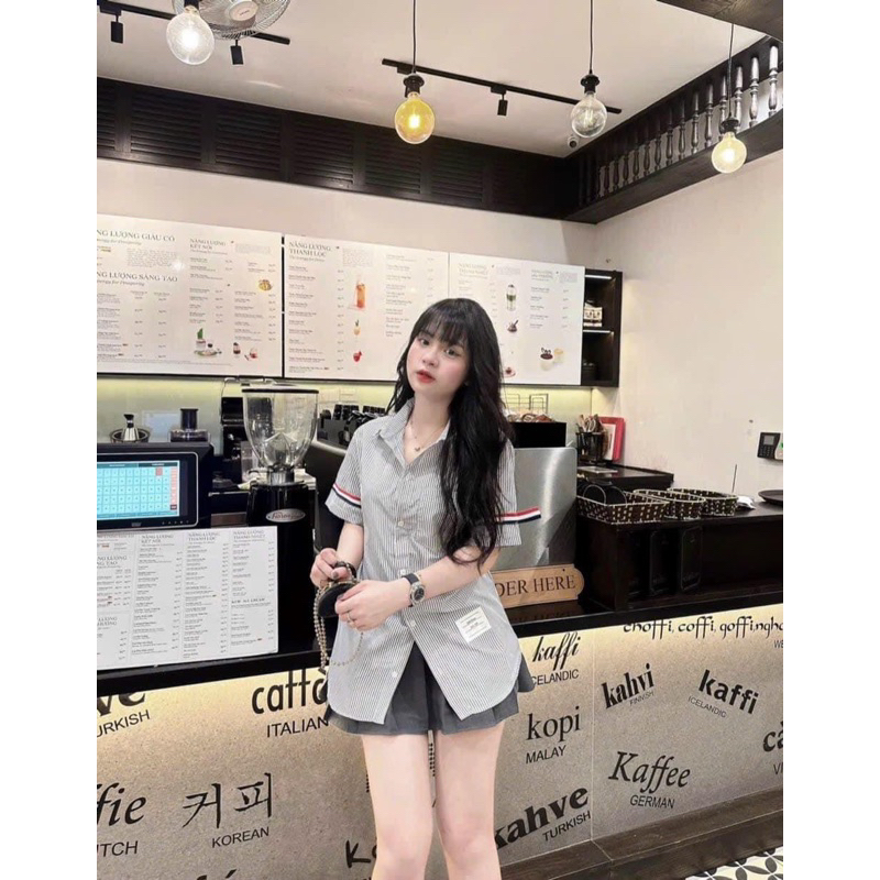 Sơ Mi THOME sọc hàng loại 1 chuẩn cao cấp full bao bì tag mác