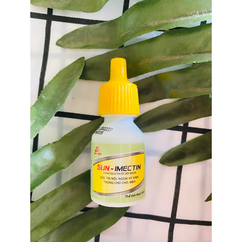 Sun imectin Dung dịch nhỏ sống lưng ve ghẻ giun sán kí sinh trùng chó mèo