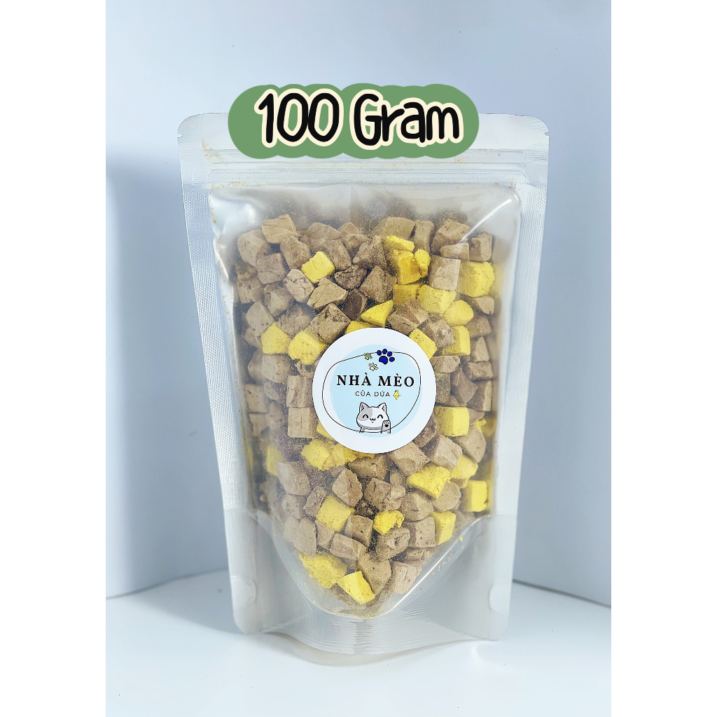 Gan mix trứng sấy khô, Thịt sấy khô cho chó mèo, giúp tiêu búi lông, hỗ trợ tiêu hoá, giảm rụng lông