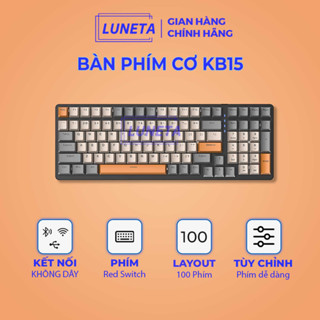 Bàn phím cơ gaming không dây có led RGB hotswap redswitch 100 phím K6 LUNETA KB15
