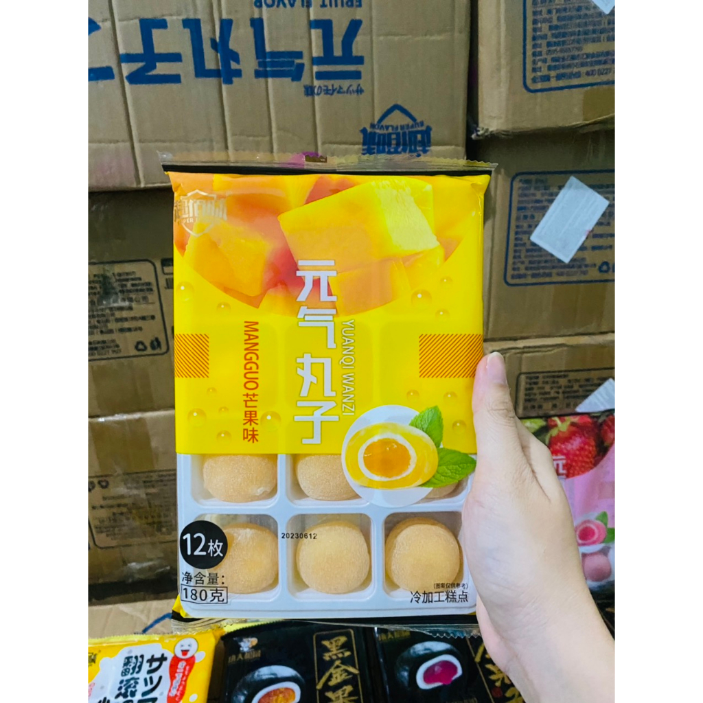 Mochi khay nhân mứt hoa quả Đài Loan gói 180g gồm 12 cái