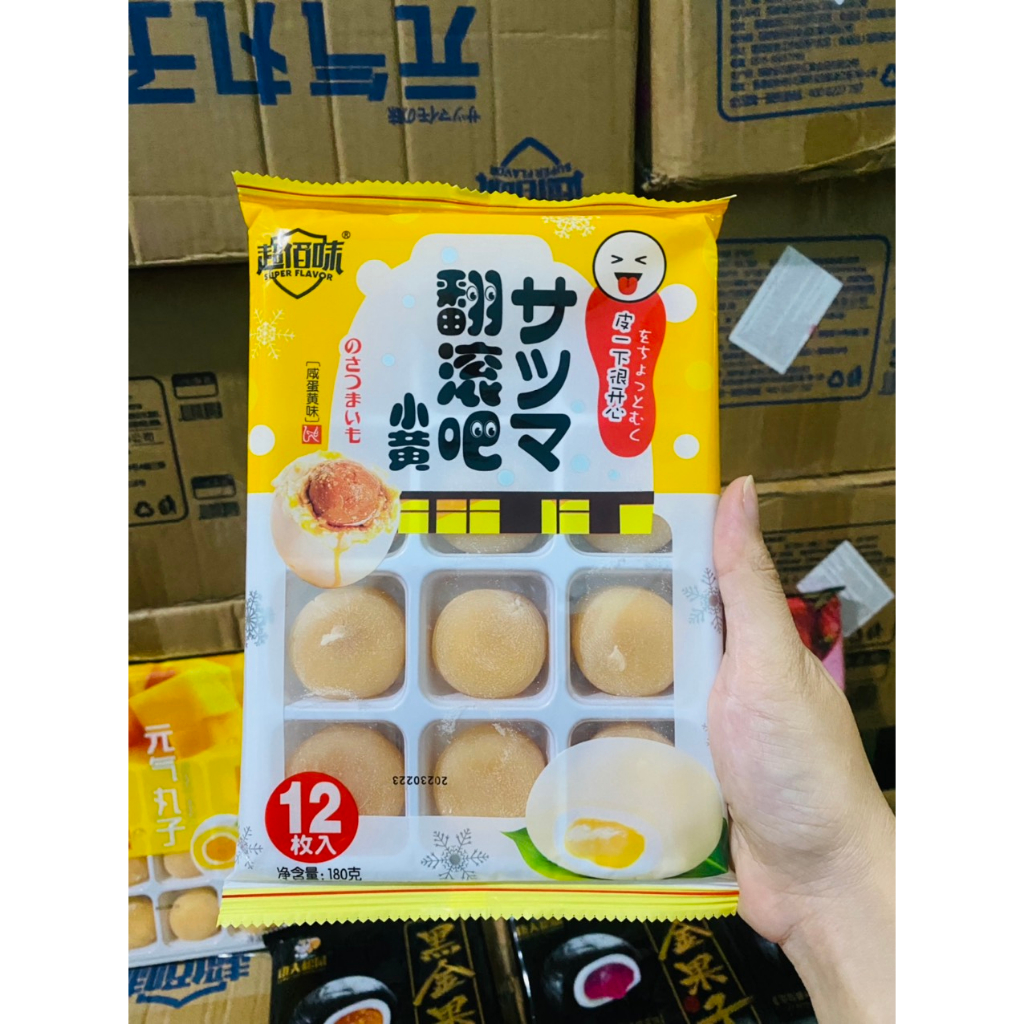 Mochi khay nhân mứt hoa quả Đài Loan gói 180g gồm 12 cái