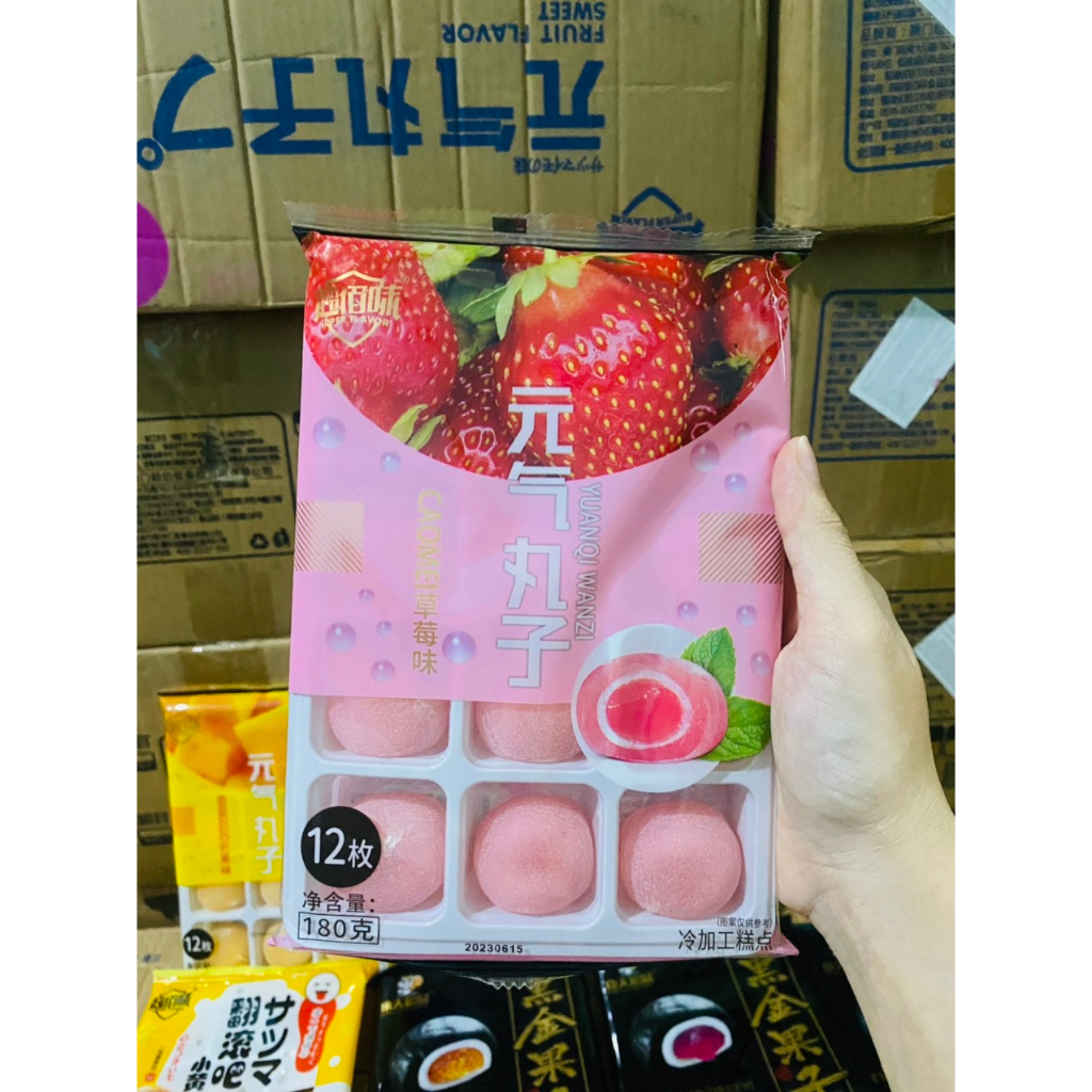 Mochi khay nhân mứt hoa quả Đài Loan gói 180g gồm 12 cái