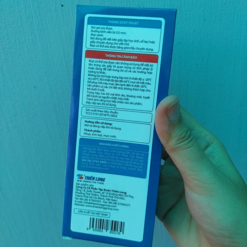 1 Bút gel xóa được Mazzic TL mực tím, xanh