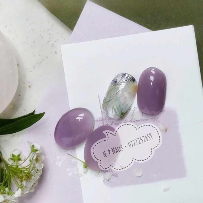 Sơn gel thạch màu tím hoa cà chính hãng siêu mướt bao test chất sơn Led/UV N.P Nails