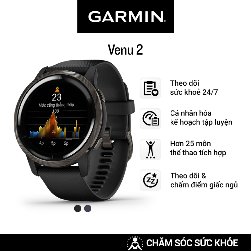 Đồng Hồ Thông Minh Garmin Venu 2 GPS Wifi  - Hàng Chính Hãng