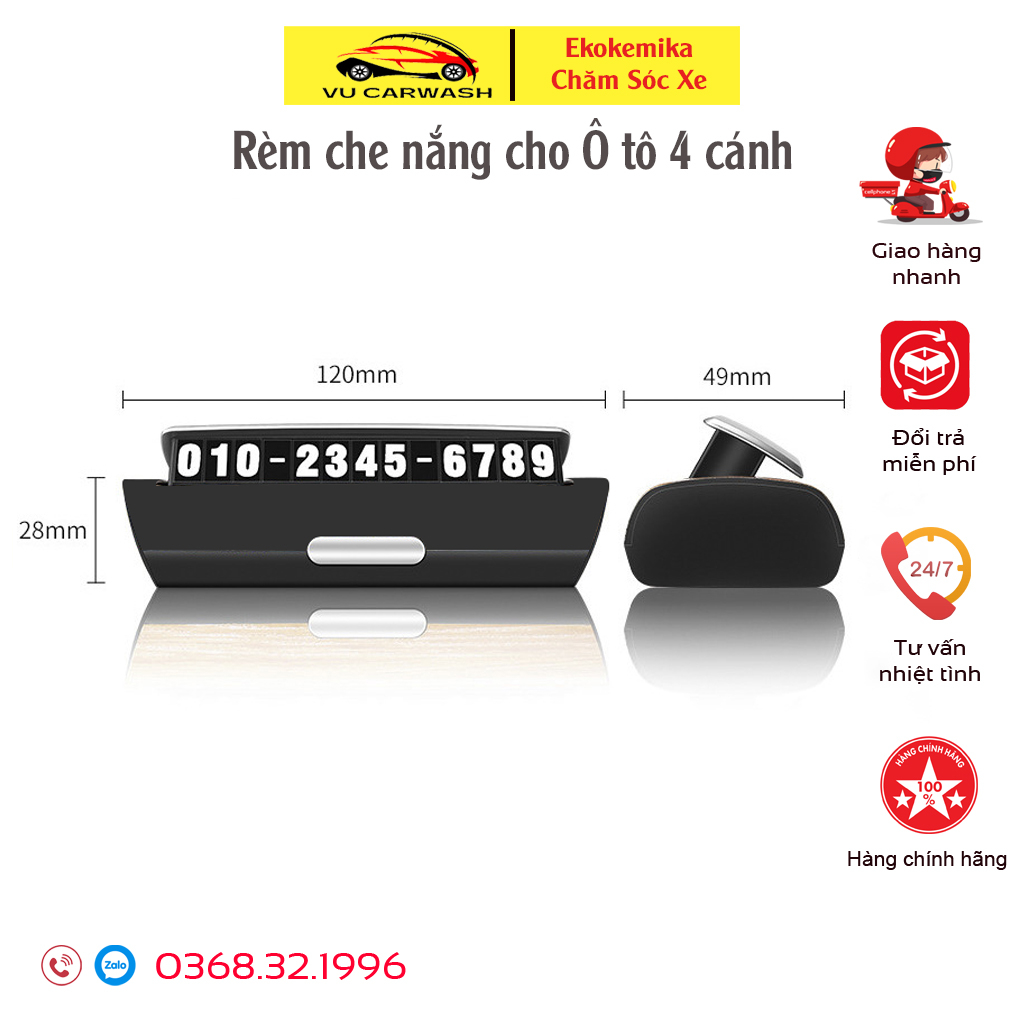 Bảng ghi số điện thoại YumCho sang trọng để trên taplo xe Ô tô