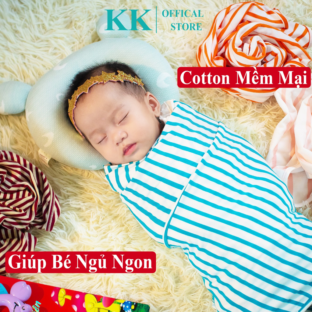 Quấn Chũn Cho Bé Sơ Sinh Kookoo Cotton Co Giãn 4 Chiều Chung Bộ Sp Với: Nhộng Chũn, Túi Ngủ, Bỉm, Quần Áo Cho Bé Sơ Sinh