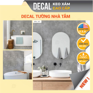 Giấy dán toilet keo xám mẫu bê tông loại dày hàng cao cấp decal dán nhà tắm chống nước dán toilet - Decor 24h DTA-317 