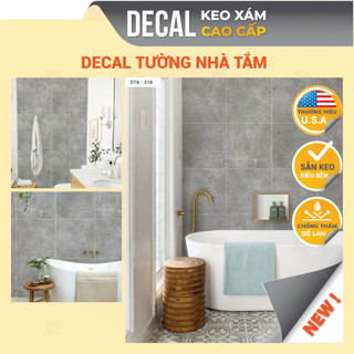  Decal dán tường nhà tắm mẫu bê tông xám cao cấp miếng dán nhà tắm dán toilet chống nước loại dày - Decor24h DTA-318 