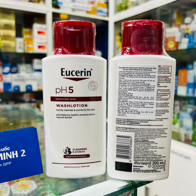✅  Sữa tắm cho da cơ thể nhạy cảm Eucerin pH5 Sensitive Skin Washlotion 200ml