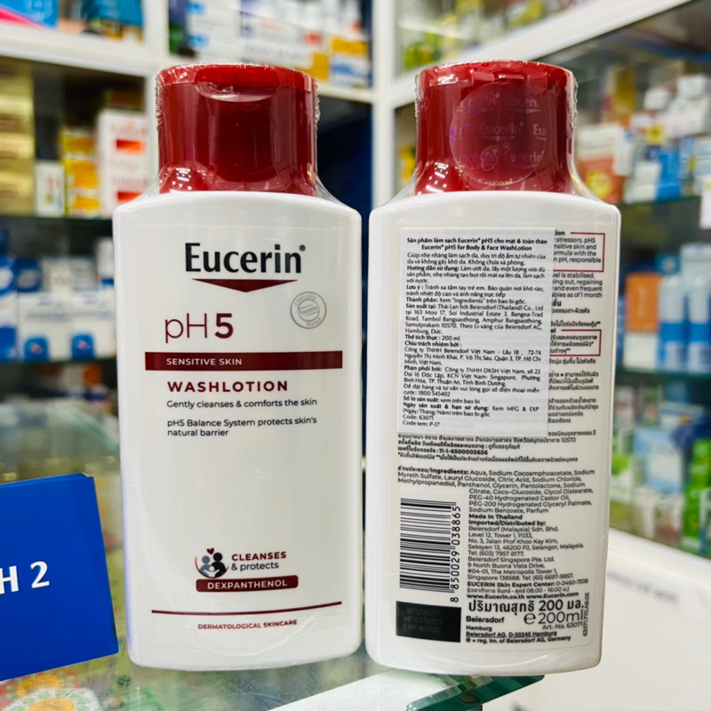 ✅  Sữa tắm cho da cơ thể nhạy cảm Eucerin pH5 Sensitive Skin Washlotion 200ml
