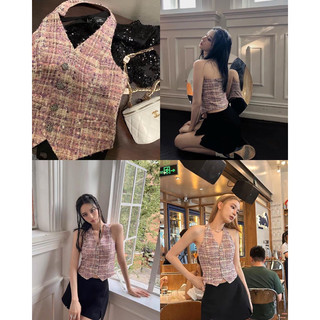 Áo tweed cổ yếm Korea