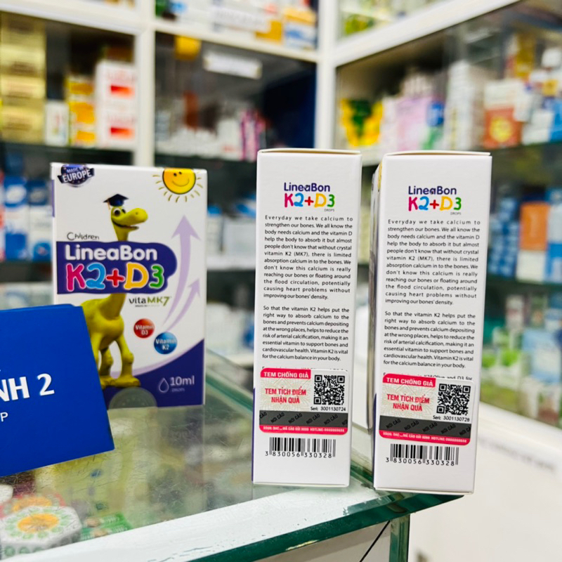 ✅ LINEABON K2+D3 Cung cấp VITAMIN cho bé Chai 10ml Vitamin D3 K2