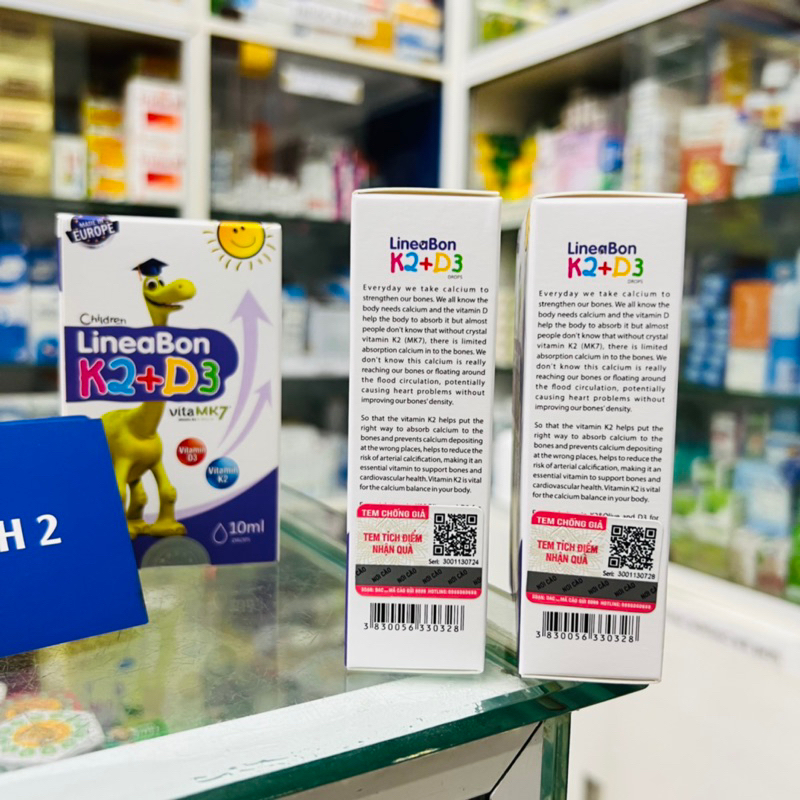 ✅ LINEABON K2+D3 Cung cấp VITAMIN cho bé Chai 10ml Vitamin D3 K2