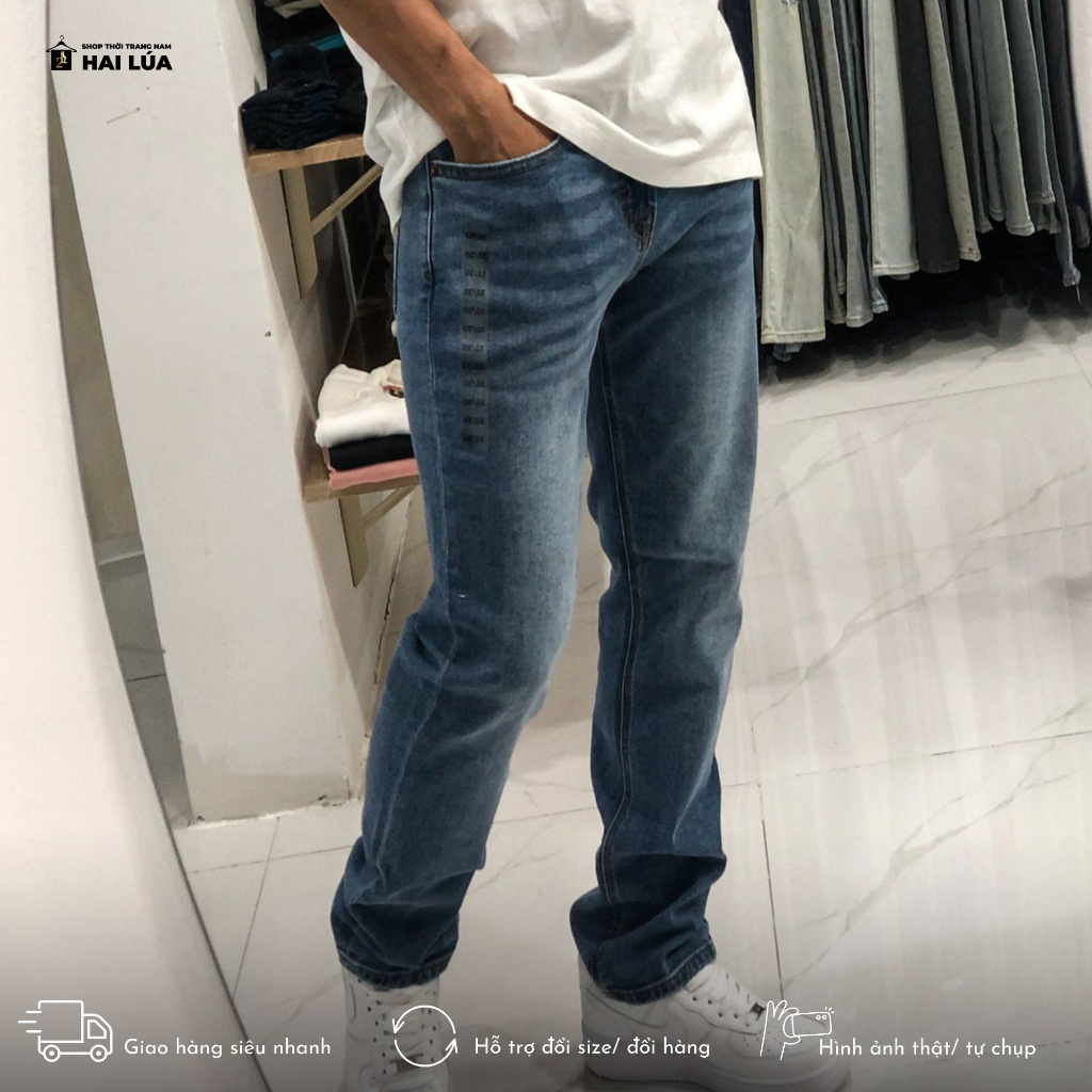 Quần jean dài nam xuất dư chất liệu jean co giãn thoải mái size từ 29-38