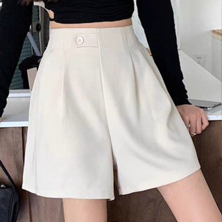  Quần short nữ ống rộng lưng cao chất tuyết mưa màu đen màu trắng quần đùi ống loe nữ cạp cao lưng chun phía sau QD02 