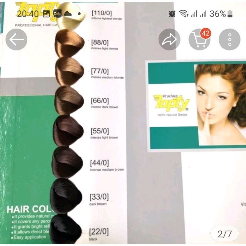 Nhuộm tóc topty kèm oxi 100ml