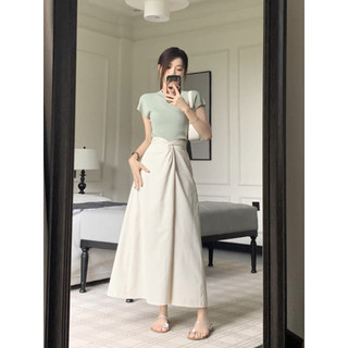SET ÁO THUN KÈM CHÂN VÁY MIDI (KÈM VIDEO HÌNH THẬT)