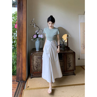 SET ÁO THUN KÈM CHÂN VÁY MIDI (KÈM VIDEO HÌNH THẬT)
