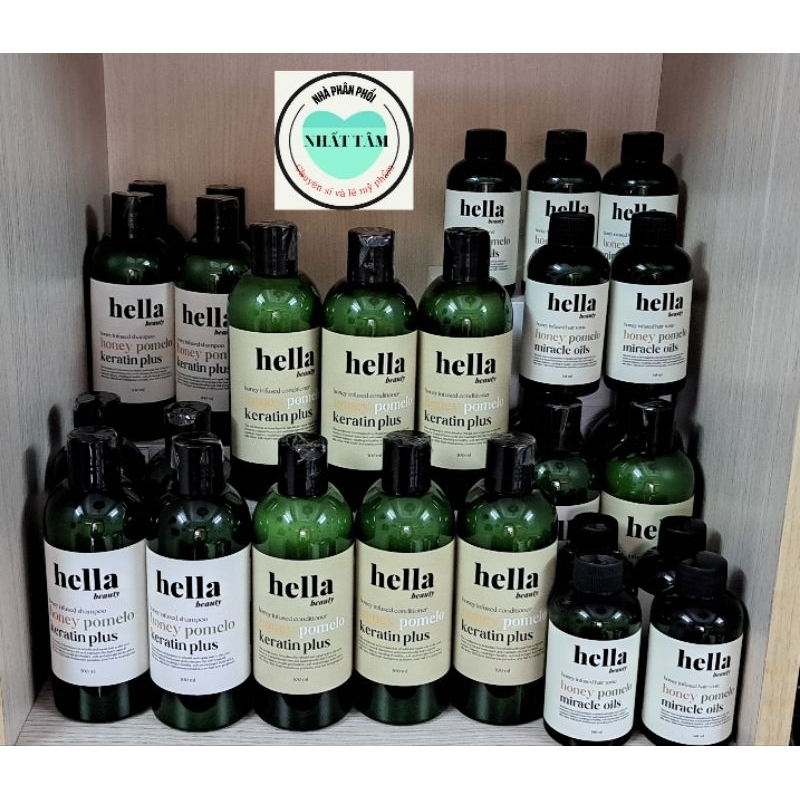 Combo gội + xả bưởi mật ong Hella Beauty 300g×2