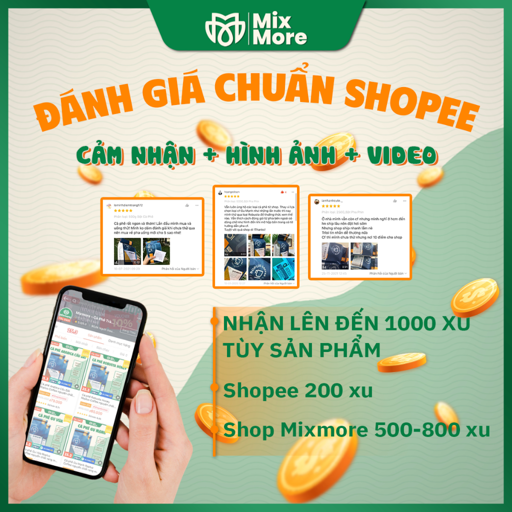 Cà phê phin giấy Robusta, Arabica Roplus Coffee 100% nguyên chất rang mộc thơm ngon túi 10 gói 18gram tiện lợi