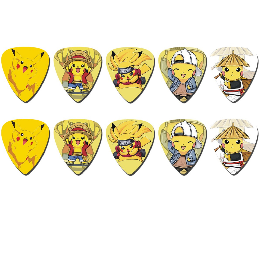 Phím gảy đàn guitar ukulele Pick gảy đàn guitar dẻo dai hình hoạt hình cực ngầu pikachu phi hành gia one piece naruto