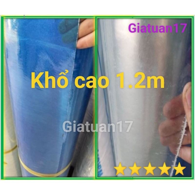 (loại dày 8zem,khổ cao 1.2m)Tôn nhựa lấy sáng, che mái 2 lớp dày dặn, 8zem(0.8mm)