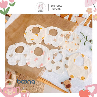 Yếm hoa xô muslin 6 lớp Boona mềm mại dày dặn thấm hút, nút cài tiện lợi