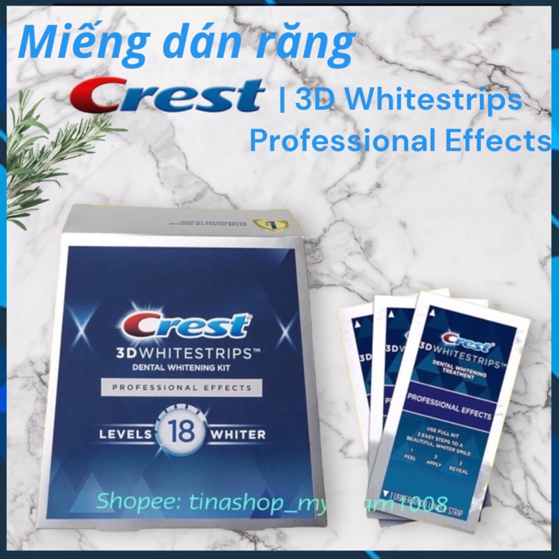 Miếng dán trắng răng Crest 3D Professional Efects Levels 18