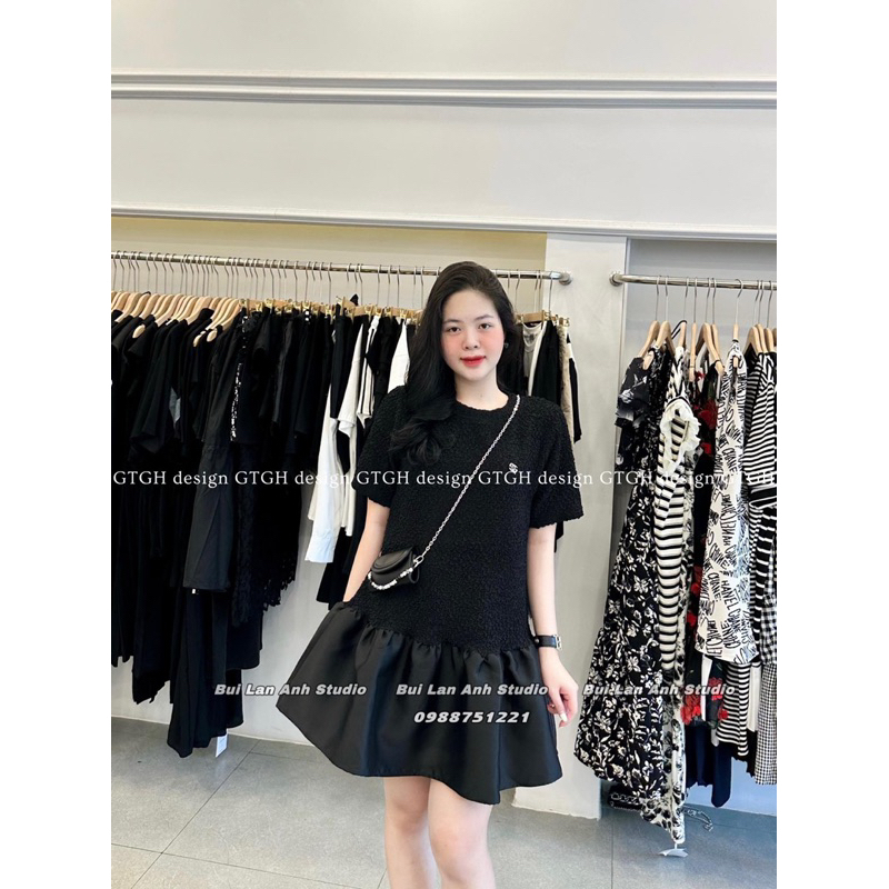 Váy babydoll dáng ngắn chất cottong xốp xoè