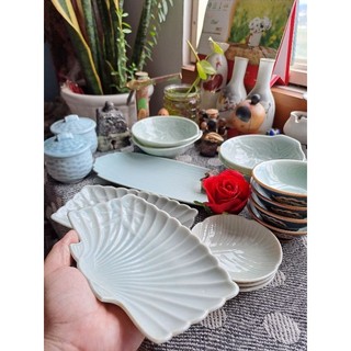 Thố, chén, dĩa sushi bạch ngọc gốm sứ Nhật 2hand